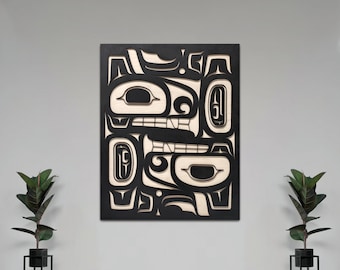 Coast Salish Twin Wolves Wall Art