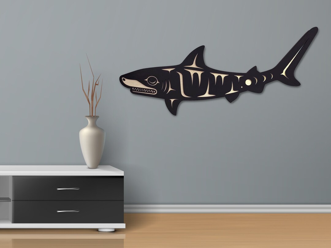Coast Salish Tiger Shark Wall Art Etsy
