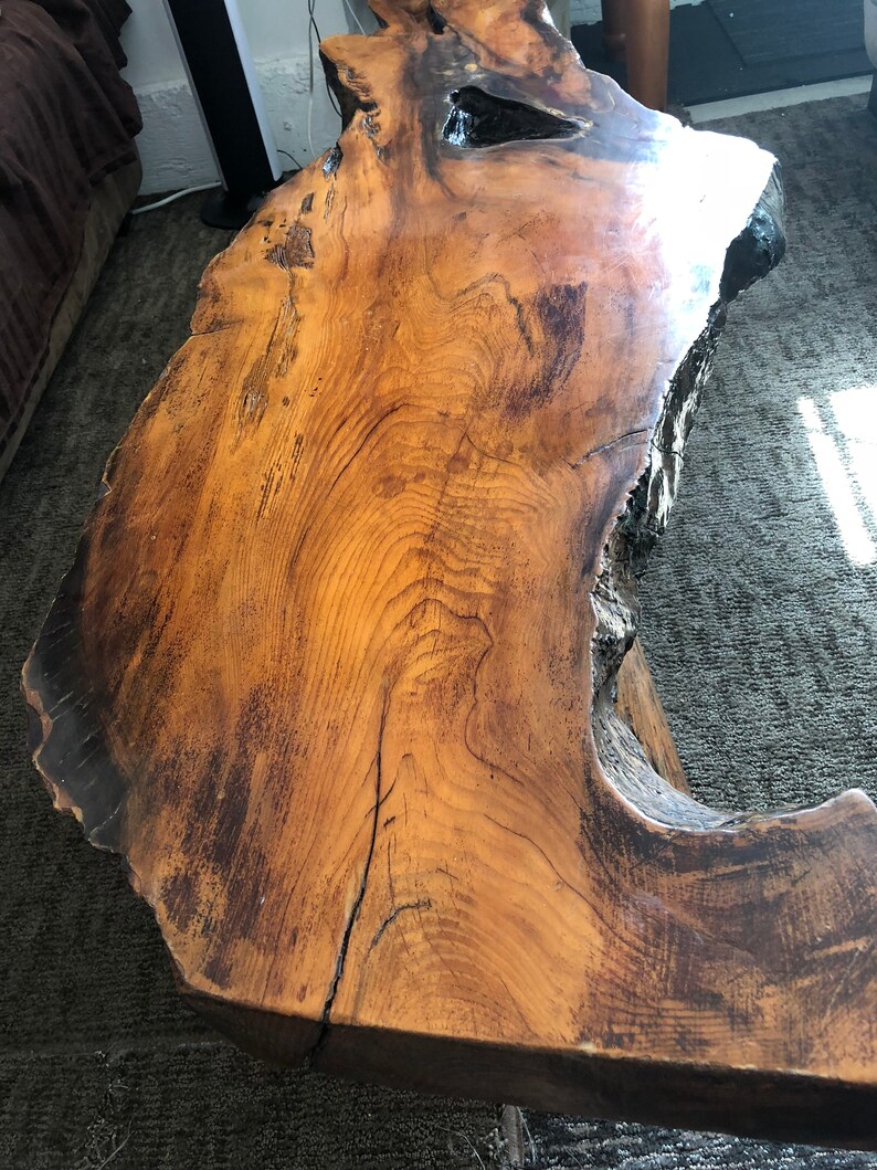 Rare Vintage 1970s Redwood Burl Coffee Table Etsy