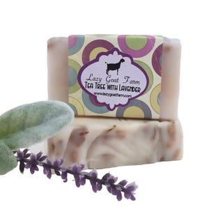 Lavender with Tea Tree Goat Milk Soap , All Natural Soap, Handmade Soap, Homemade Soap, Handcrafted Soap, Tea Tree, Lavender, Soap
