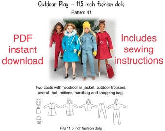 PDF Sewing pattern for 11.5” fashion dolls clothes “Outdoor Play #41” from meretesyr