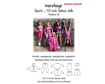 PDF Sewing pattern for 11.5” fashion dolls clothes “Sports #43” from meretesyr