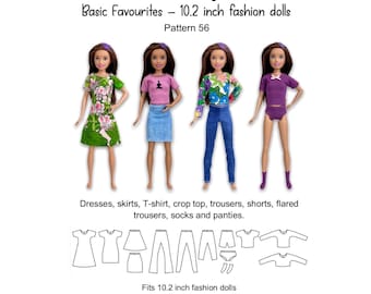 PDF Sewing pattern for 10.2” fashion dolls clothes “Basic Favourites #56” from meretesyr