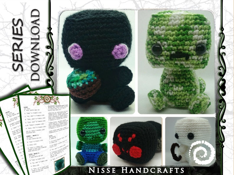 Set of 5 Amigurumi Patterns Series 6 image 1