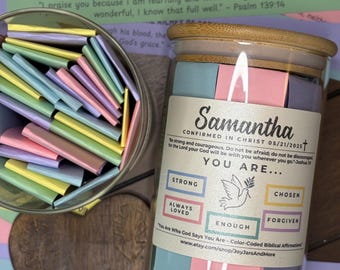 Personalized Confirmation Gift Jar: Color-Coded Bible Verses  | FREE U.S. Shipping Included