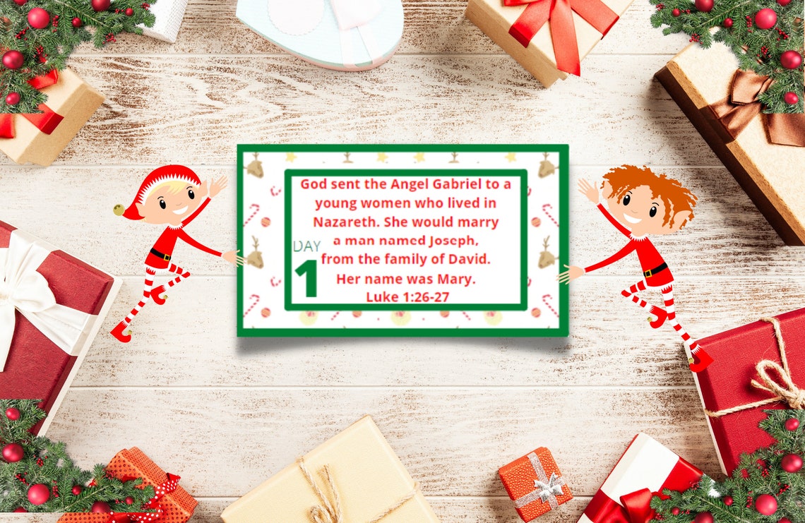 Advent Calendar Bible Verses for Christmas 25 Easy to Read Etsy