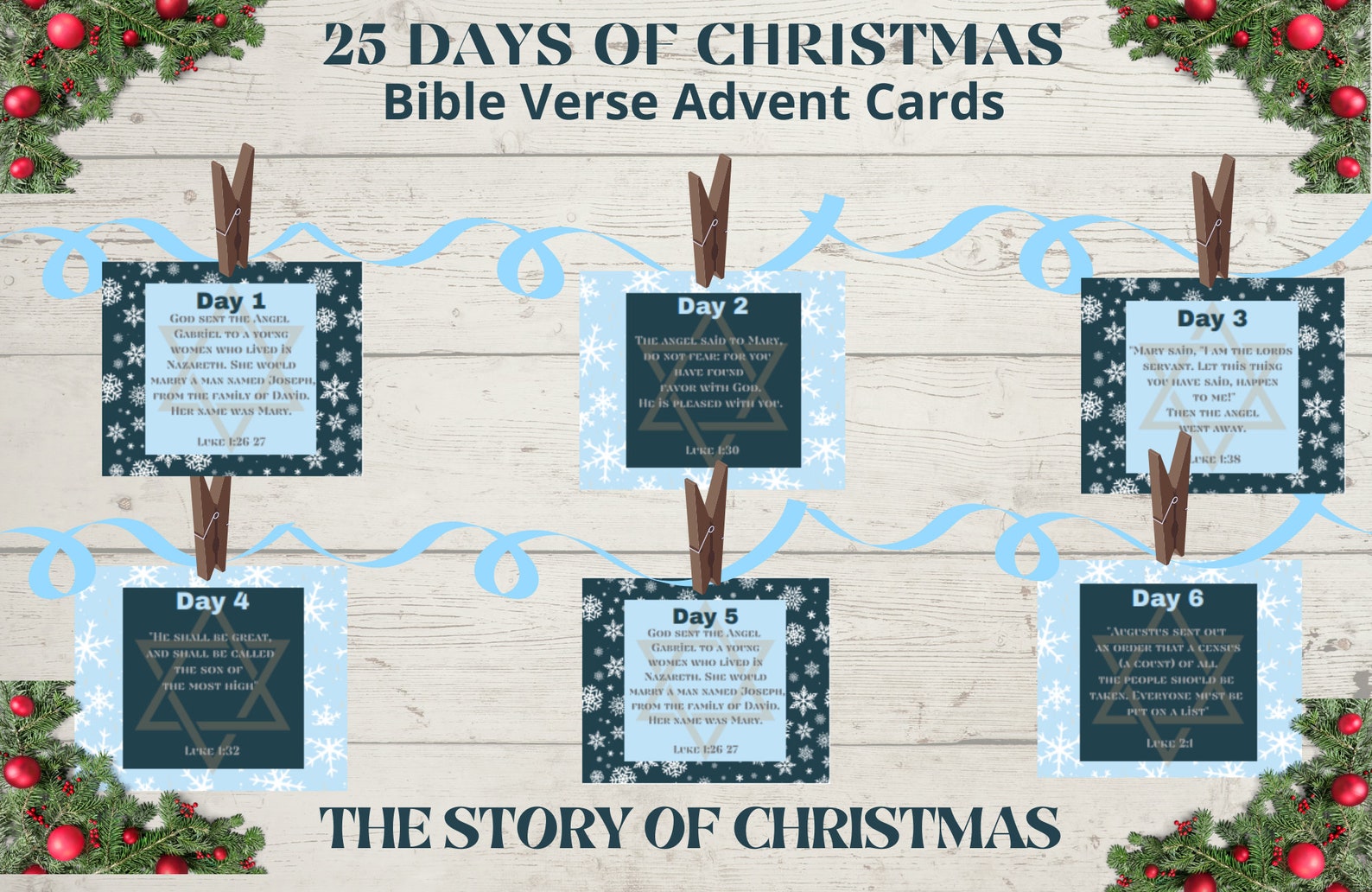 Advent Calendar Bible Verses for Christmas 25 Easy to Read Etsy
