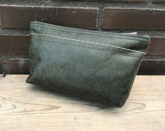 Leather pouch - Grey & Green