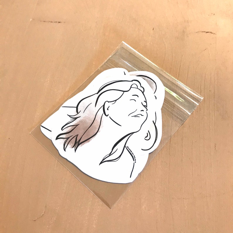 Feminine paper stickers set of 4
