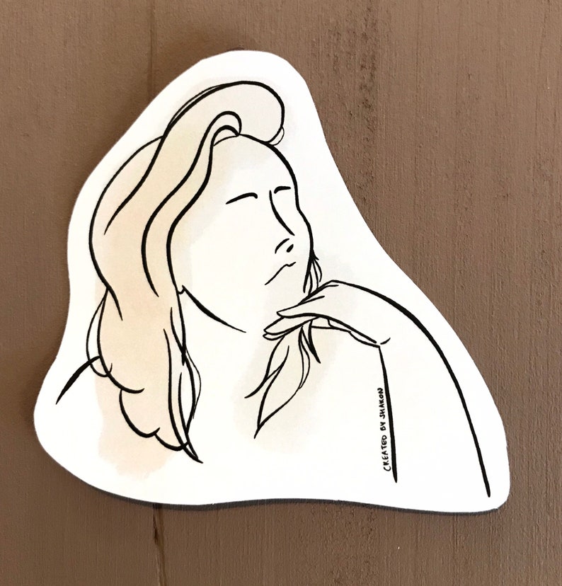 Feminine paper stickers set of 4