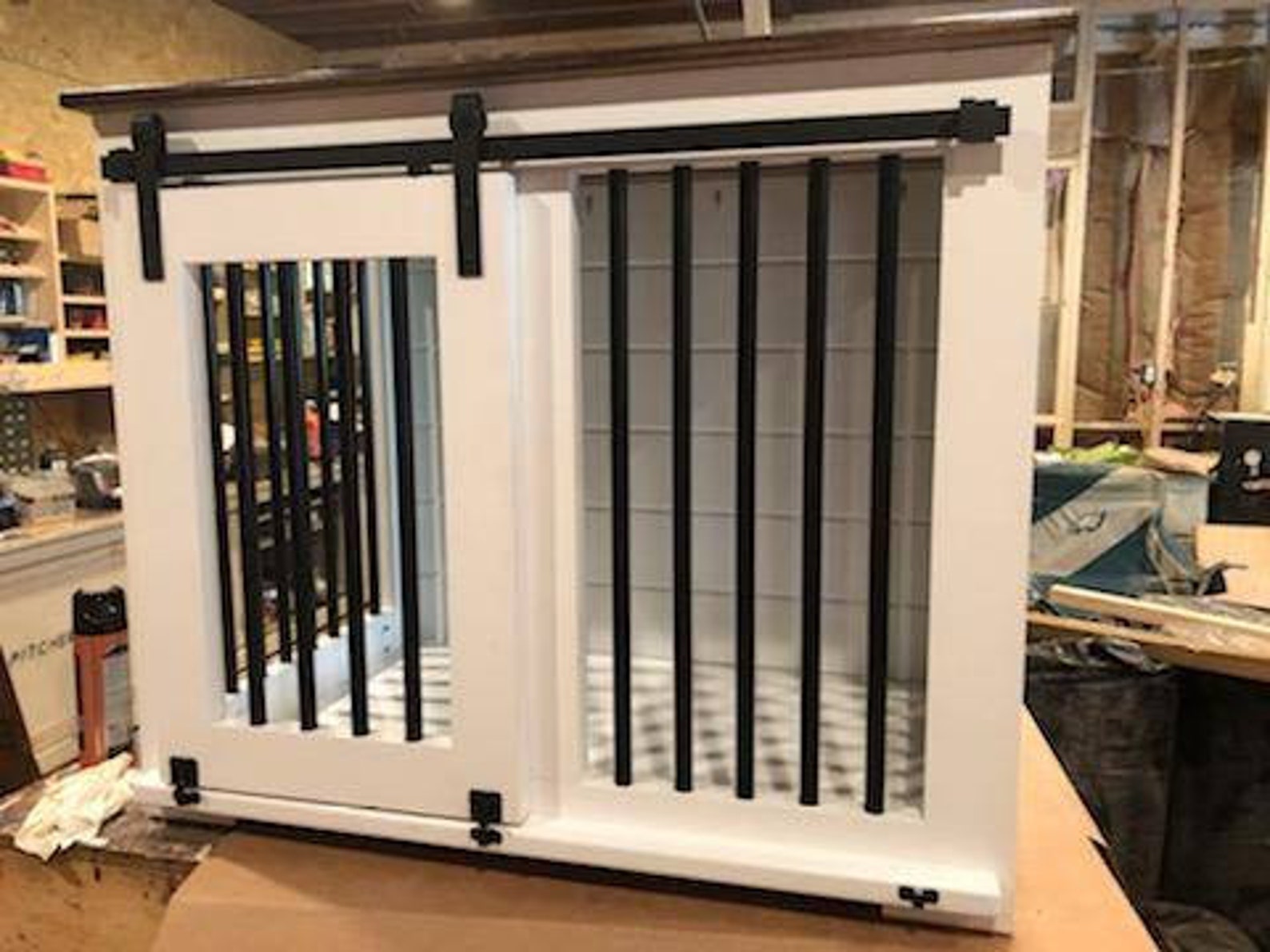 Gray Fancy dog kennel Etsy