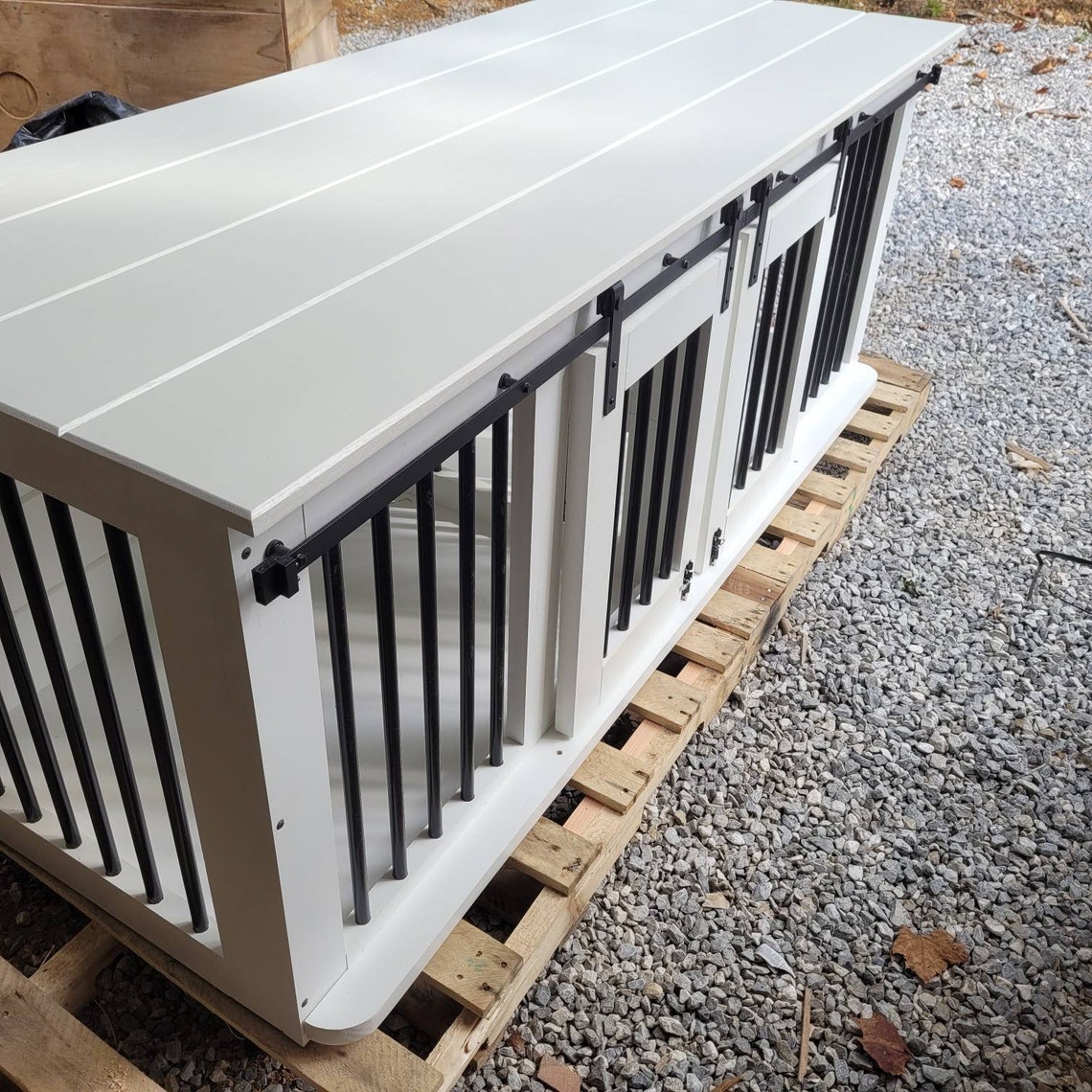 Double Barn Door Fancy Dog Kennel With Side Door and Divider Etsy