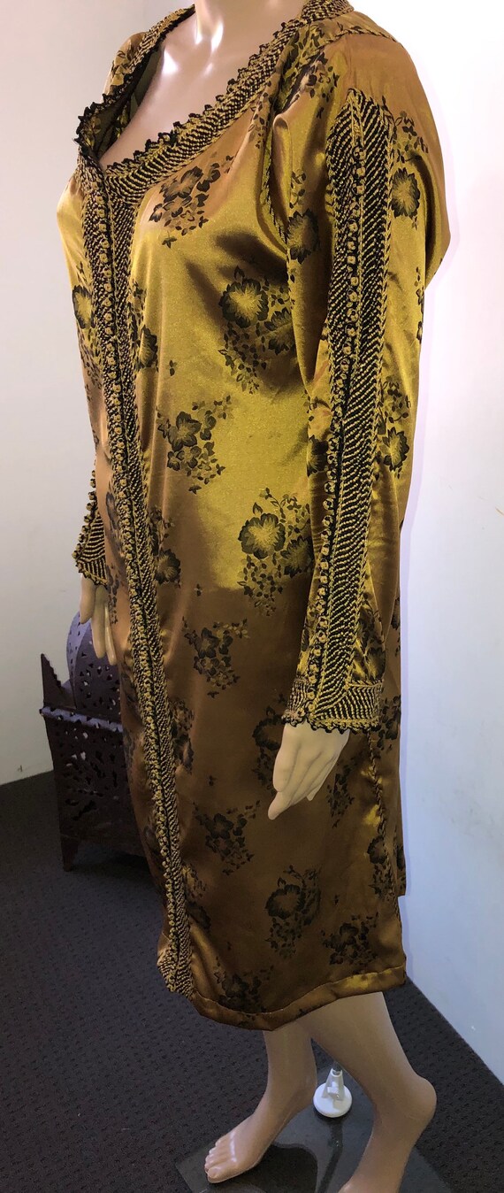 Gold & Black Moroccan Kaftan Dress