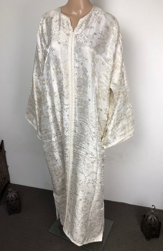 Vintage White & Gold Moroccan Kaftan