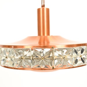 Danish Copper and Glass Pendant Light by Werner Schou for Coronell Elektr.