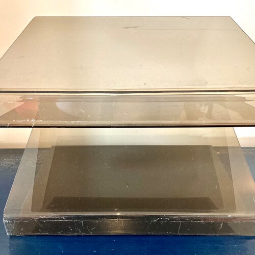 1980s Smoked shops Bent Lucite Magazine Rack