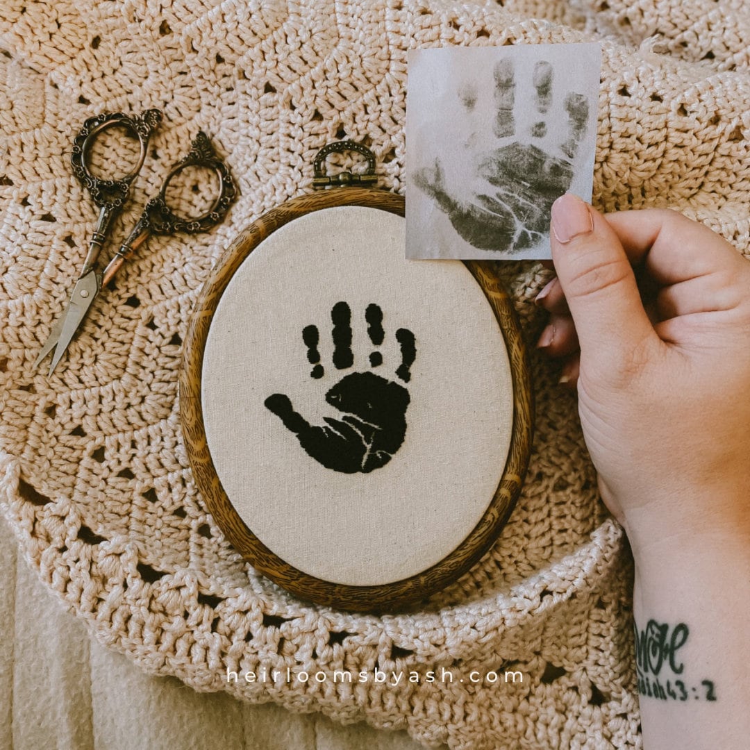 Child's Handprint Embroidery Project