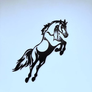 Jumping Horse, Horse, Farmhouse Wooden Wall Hangings, Country Style Decor, Wooden Wall Art, Horse Lovers, Standing Horse, Farm Animal Decor