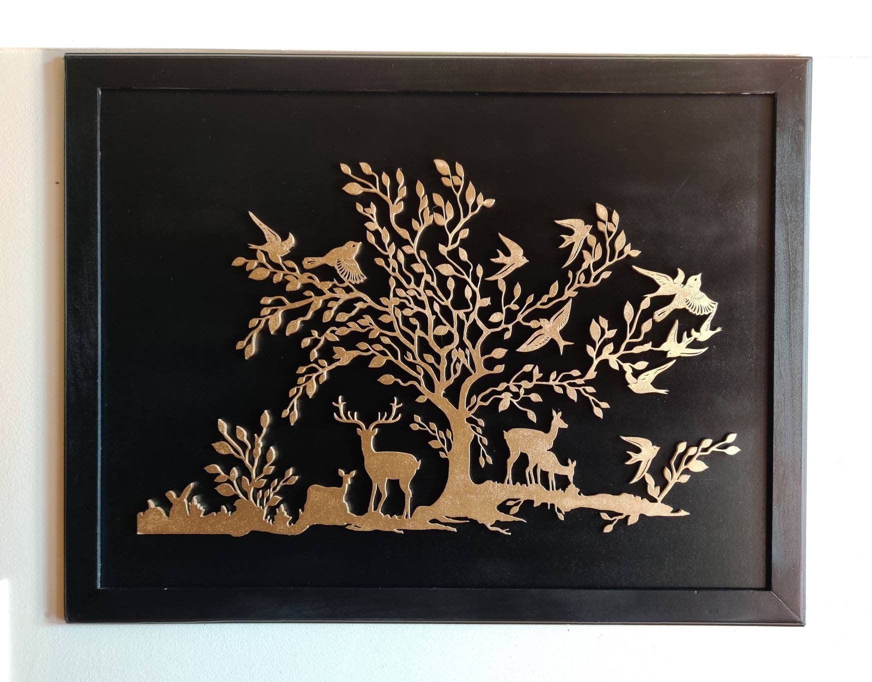 Wooden Wall Art Animal Tree Wall Hangings.Beautiful Wooden Etsy