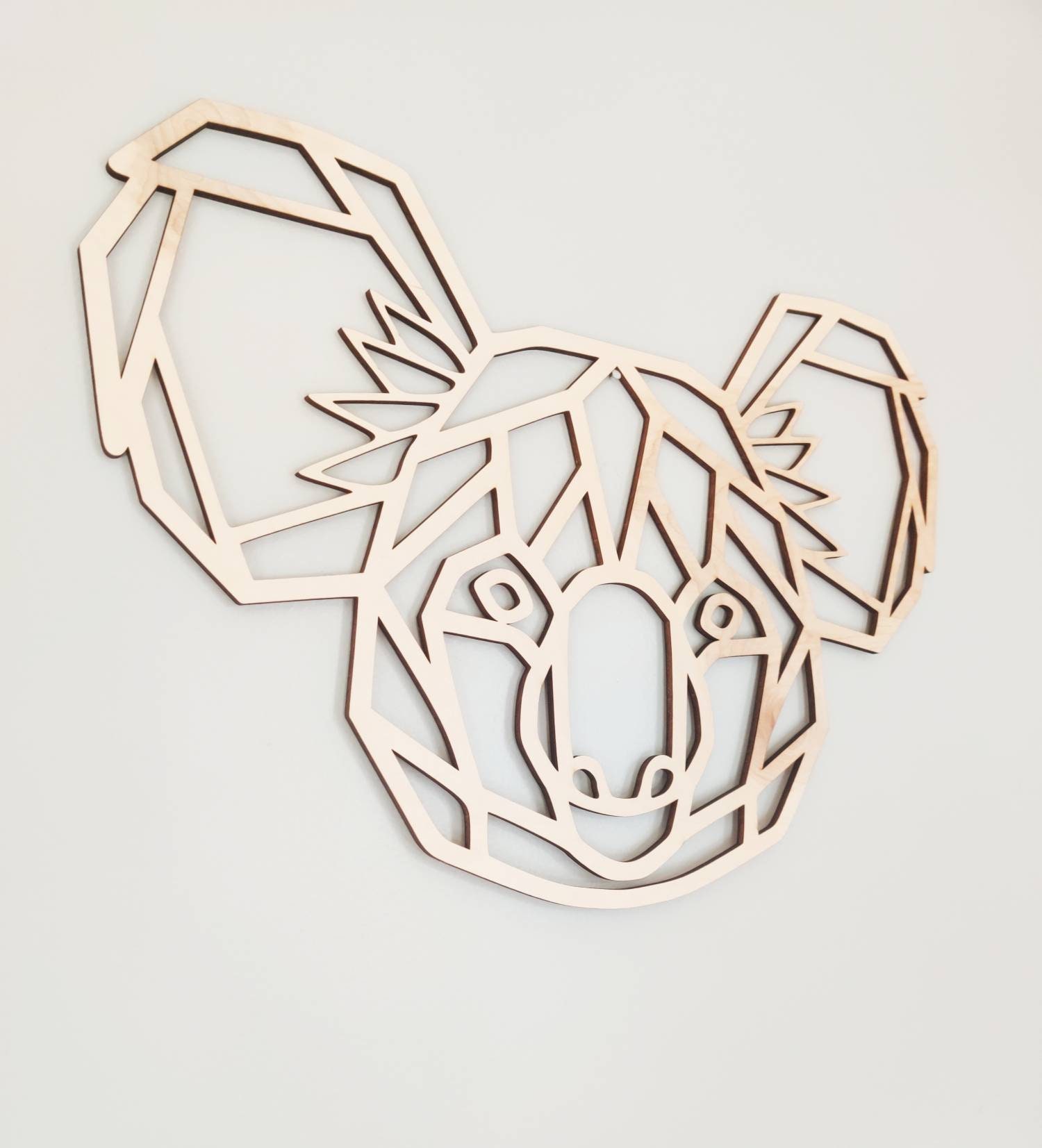 Geometric Koala Wooden Wall Art Wall Hangings Koala Wall Etsy UK