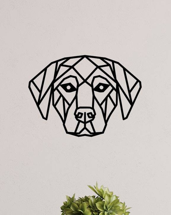 Geometric Wooden Dog Wall Art Wall Hangings Dog Decorations Etsy