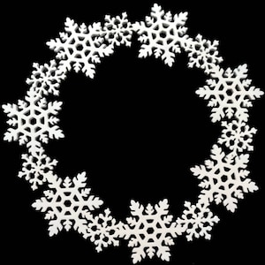 Wooden Snowflakes WSnowflakesreath, Snowflakes, Wooden Wreath, Winter Decor, Winter Snowflakes, Snowflake Wreath, Winter Wreath, Wall Hangin