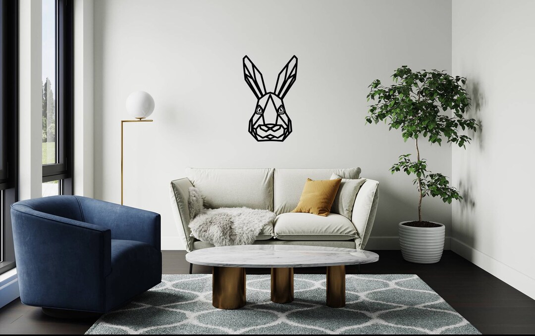 Bunny Wall Art, Rabbit Wall Hanging, Home Decor, Wooden Wall