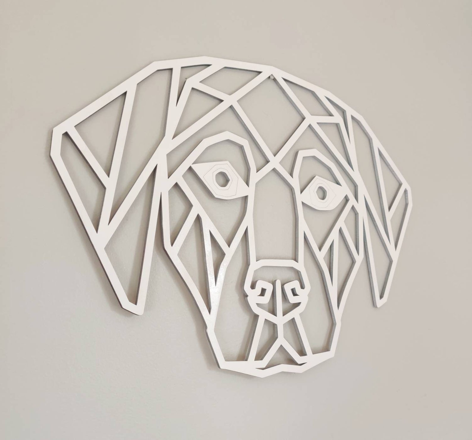 Geometric Wooden Dog Wall Art Wall Hangings Dog Decorations Etsy