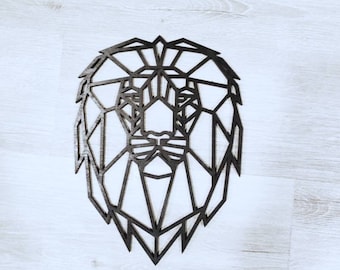 Lion Wall Art, Geometric Lion Head Wall Hangings, Man Cave Decor, Baby Nursery Wall Decorations, Lion, Wooden Wall Hangings, Wall Art