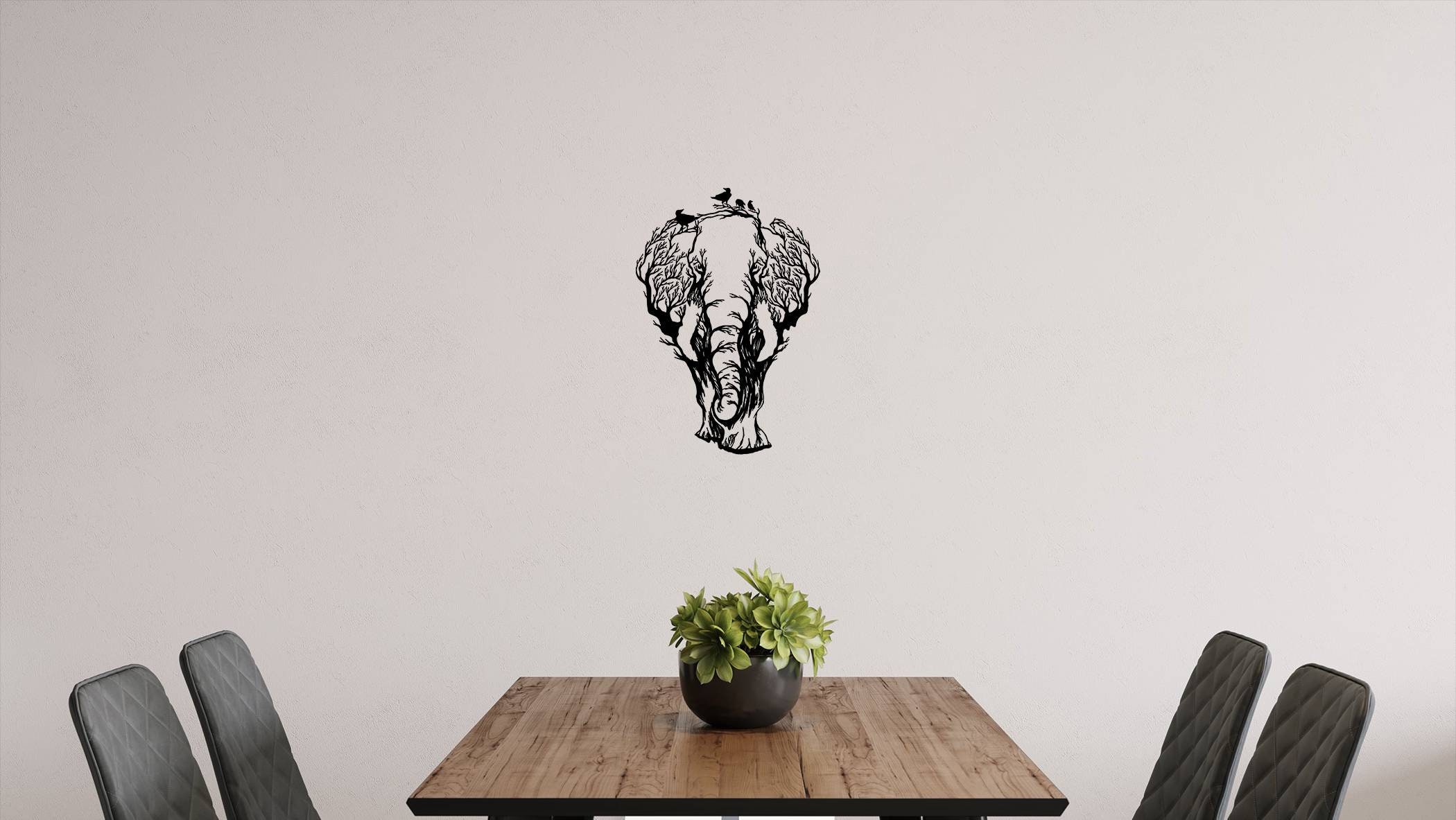 Geometric Wooden Elephant Wall Art Elephant Decorations Etsy