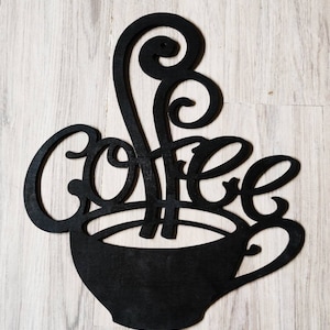Coffee Bar Sign, Coffee Wall Hangings, Wall Art, Wooden Wall Decor, Home Decorations, Kitchen Wall Sign, Coffee and Cup, Coffee Lovers, Wood