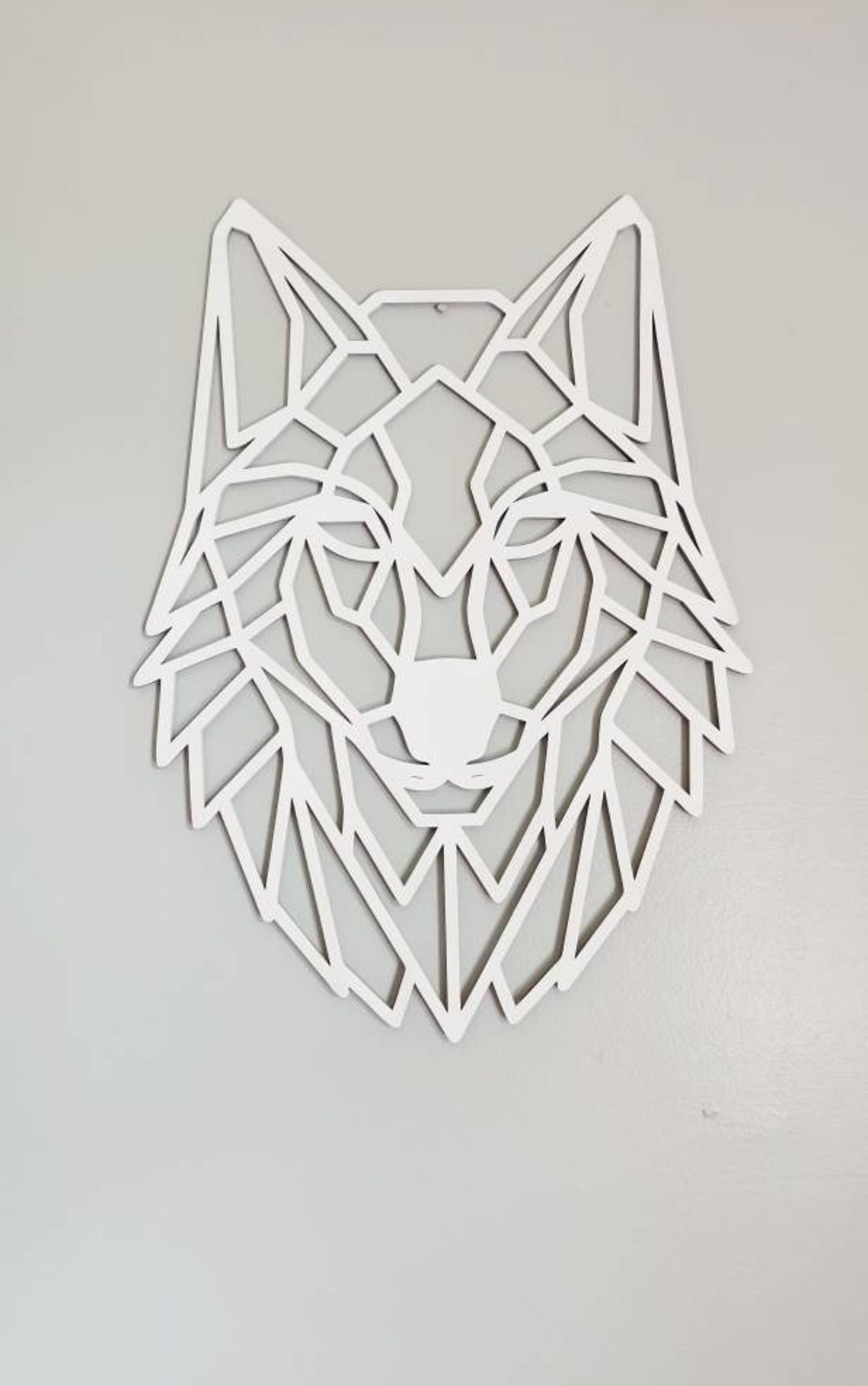 Wooden Geometric Wolf Wall Art Wall Mural Wall Art for Etsy