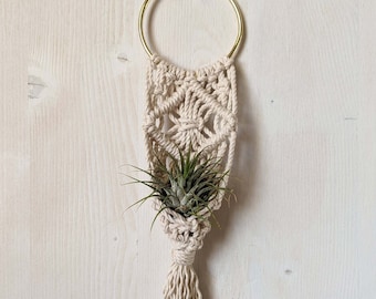Macrame Air Plant Hanger with Ring