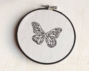 Butterfly Simple Line Embroidery Wall Hanging Art