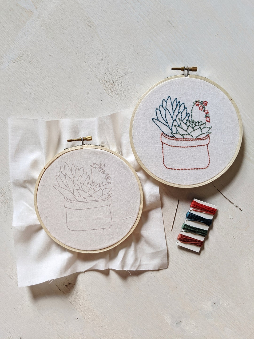 DIY Succulent Embroidery KIT Etsy
