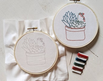 DIY Succulent Embroidery KIT