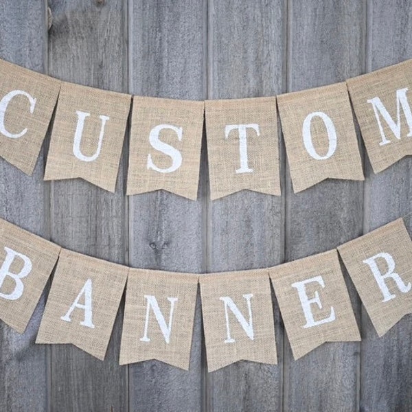 Custom Banner, Custom Burlap Banner, Burlap Banner, Name Banner, Personalized Banner, Rustic Burlap Banners, Custom Rustic Banners