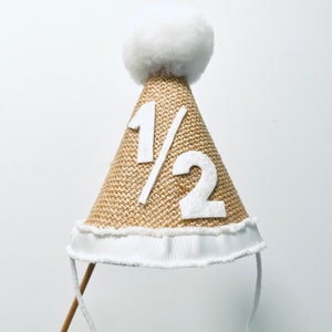 1/2 Birthday 6 Months Cone Hat, Half Way To One Cone Hat