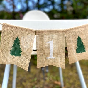 One Happy Camper, Highchair Banner, Camping High Chair Banner, Wild One Banner, Woodland Banner, Highchair Banner