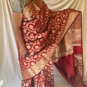 Handloom katan silk banarasi saree