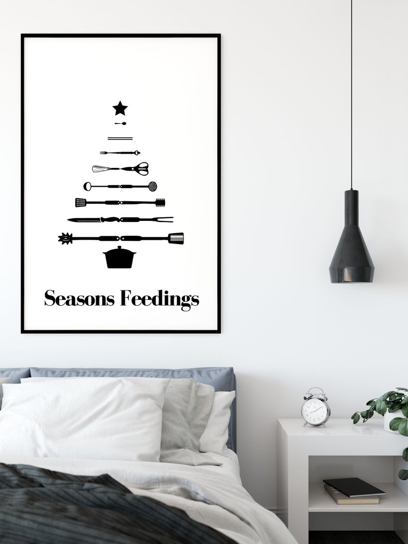 Seasons Greetings Pun Minimalist Poster Christmas Ornament Hanuka Decor