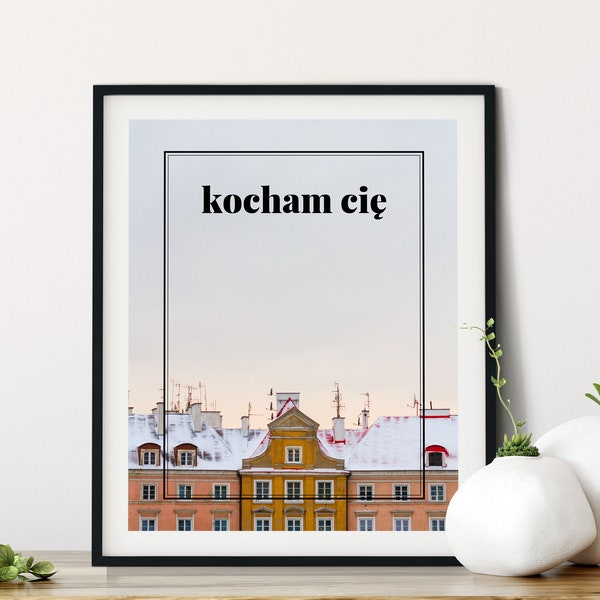 Kocham Cie - Te amo en polaco - Refranes románticos polacos - Regalo de San Valentín a los polacos - Walentynki - Regalo coqueto - Galería del hogar - Arte de pared