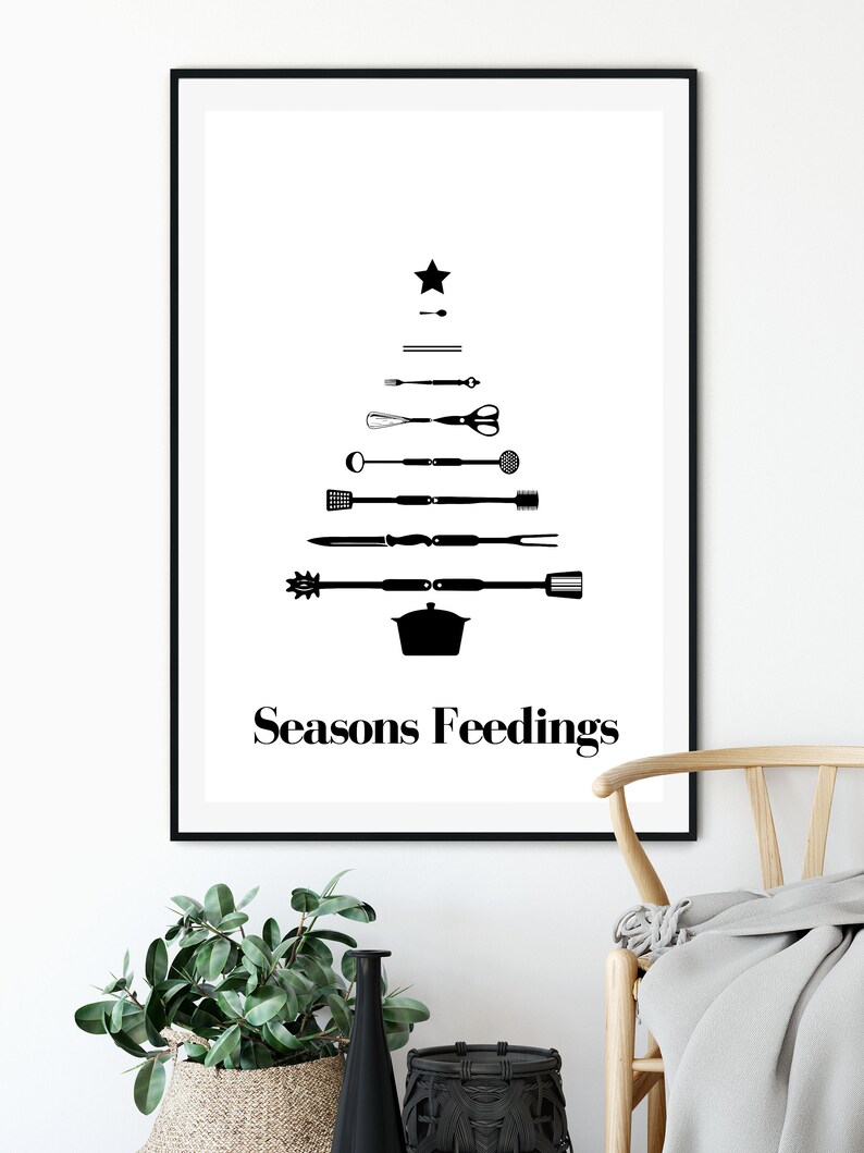 Seasons Greetings Pun Minimalist Poster Christmas Ornament Hanuka Decor