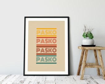 PASKO Retro - Wall Print - Filipino Art - Retro Poster - Christmas Gift - Christmas Decor - Entryway Decor - Party Decor - Pinoy Art - Gift