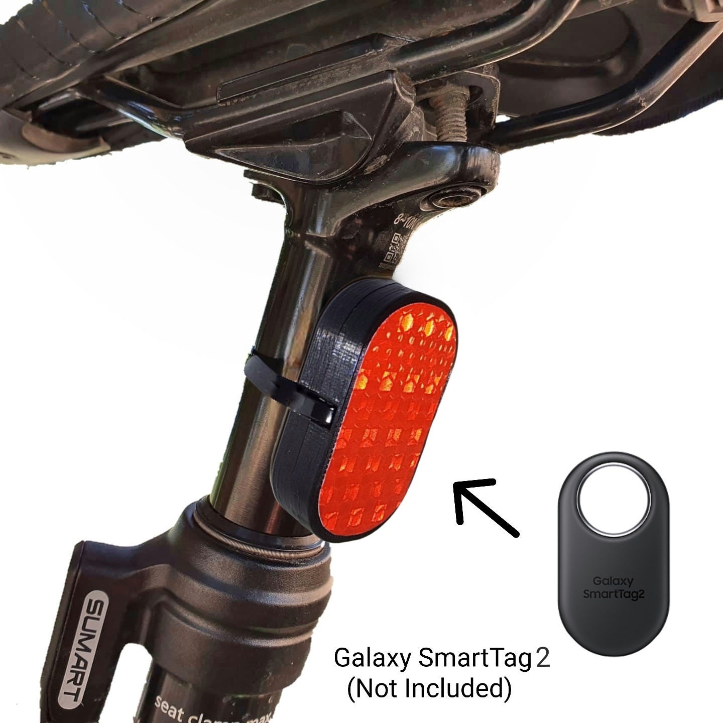 Galaxy Smarttag Bike Reflector Stealth Mount Anti Theft Original Design,  Lifetime Warranty 