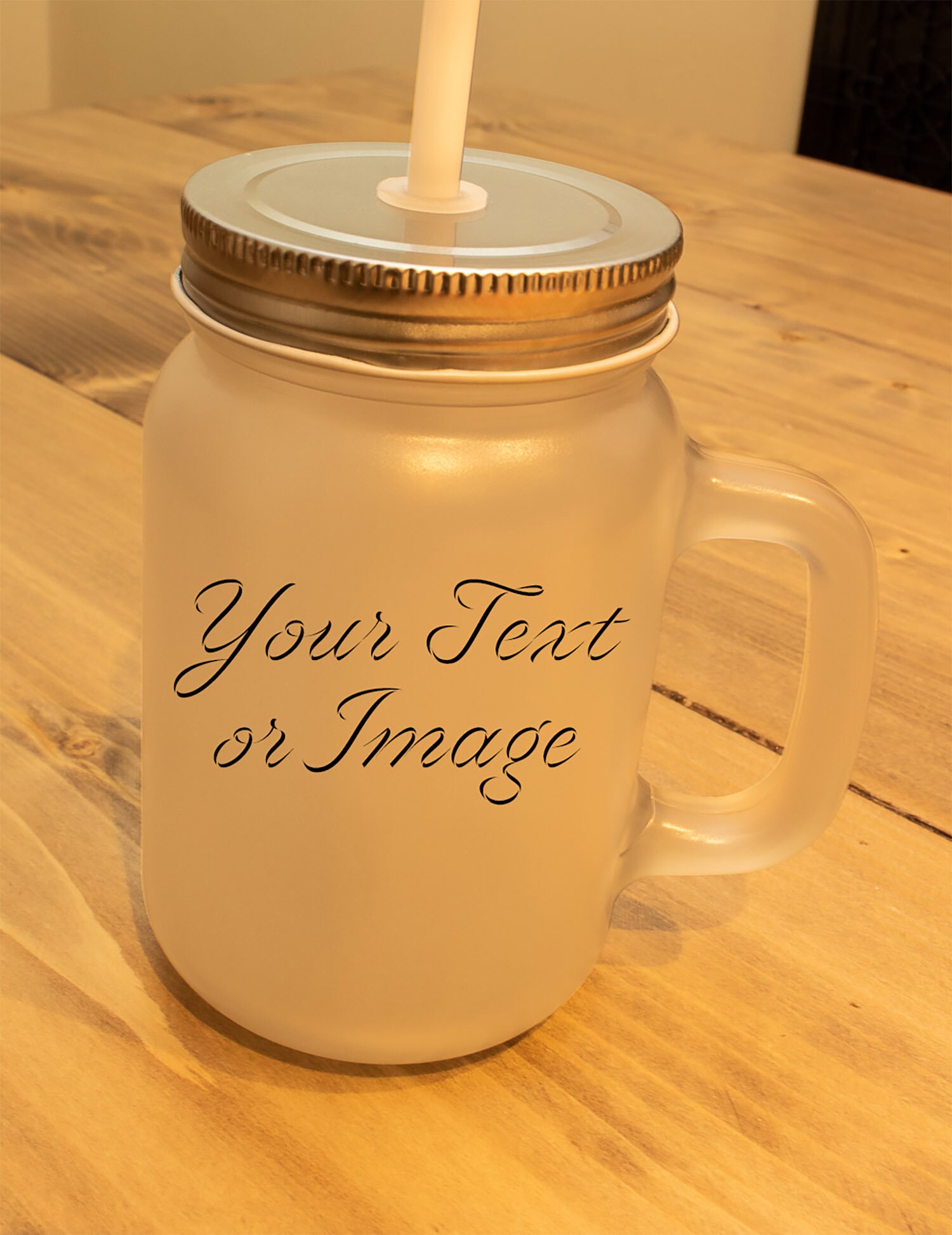 Frosted mason jar / custom drinking glass Etsy