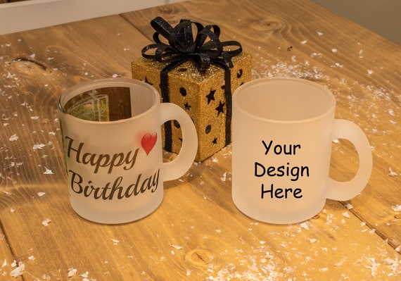 Frosted Glass Mug Clear Glass Mug Etsy