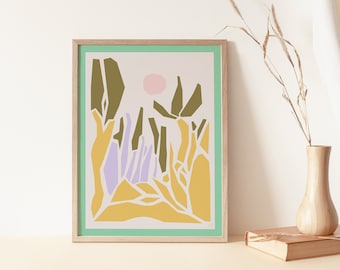 Paysage désertique abstrait Giclée Print | Matisse inspiré par Emma Make | Affiche Matisse | Décor indépendant | Boutiques appartenant à des Noirs