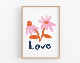 Love Screen Print, Limited Edition Artwork, Engagement Keepsake, Positive Words