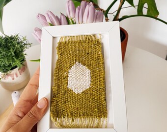 Framed Mini abstract tapestry wall hanging framed | Geometric Tapestry